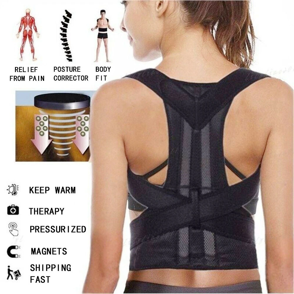 Adjustable Posture Corrector Low Back Support Shoulder Brace Belt For - Toddcraft