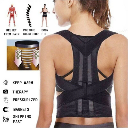 Adjustable Posture Corrector Low Back Support Shoulder Brace Belt For - Toddcraft