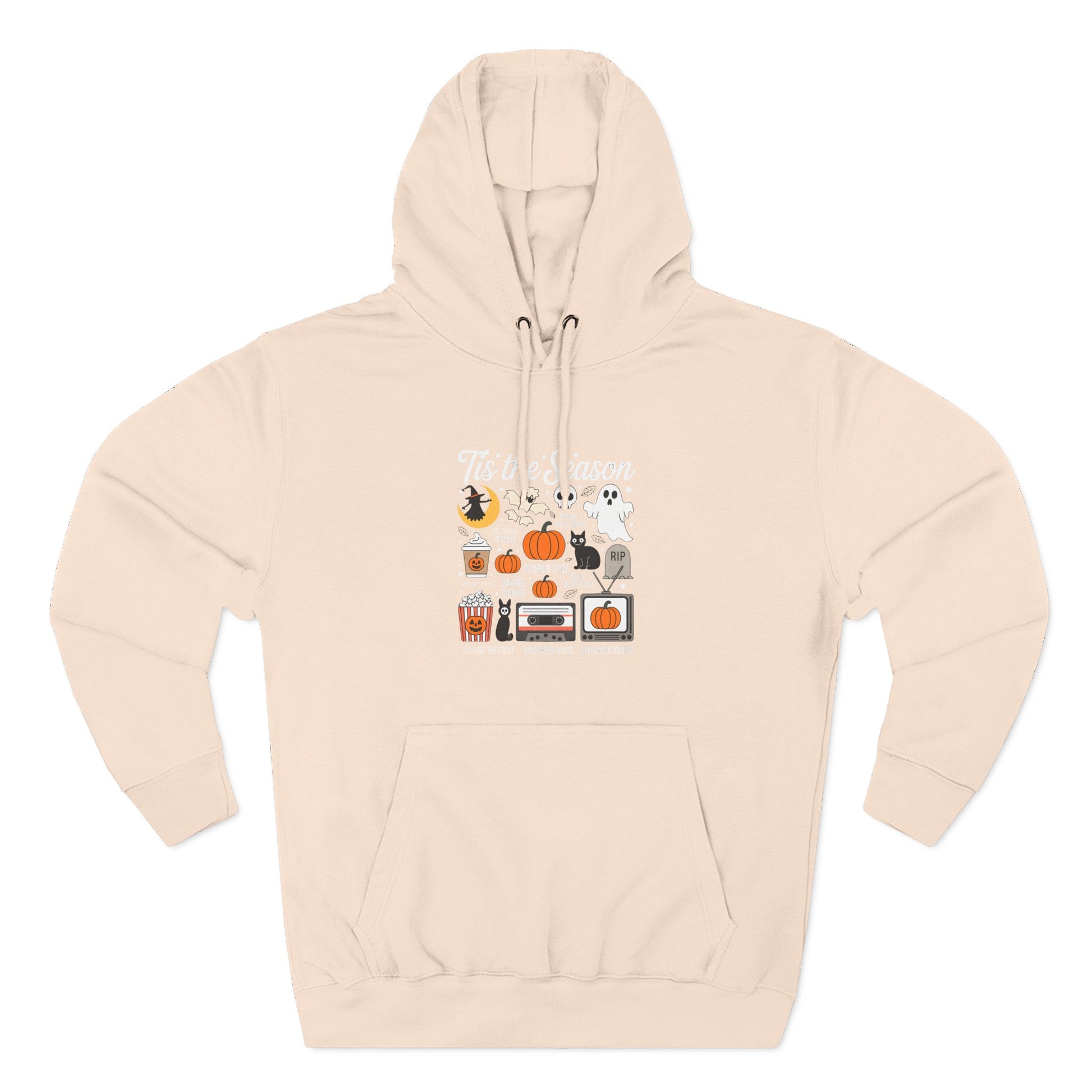 Halloween Three-Panel Fleece Hoodie, Cozy Fall Apparel, Spooky Season Sweatshirt, Ghostly Hoodie, Pumpkin Outfit - Toddcraft