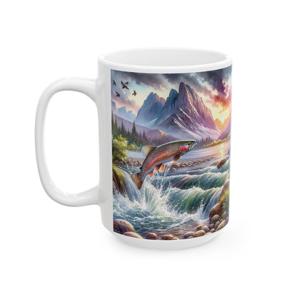 Nature Scene Ceramic Mug - Perfect Gift for Adventurers, Coffee Lovers, Outdoor Enthusiasts, Cozy Mornings, and Camping Trips