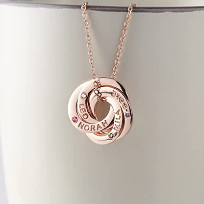 Mom Necklace With Kids Names Birthstones, Children Birthstone Jewelry - Toddcraft