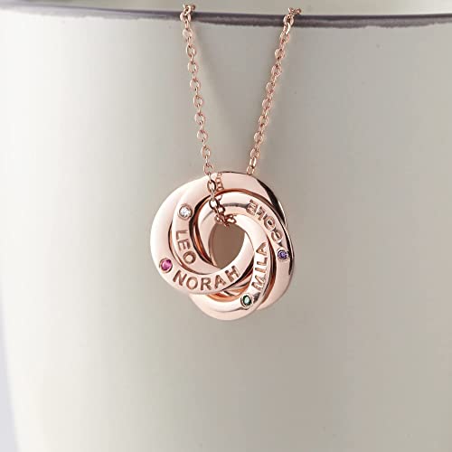 Mom Necklace With Kids Names Birthstones, Children Birthstone Jewelry - Toddcraft