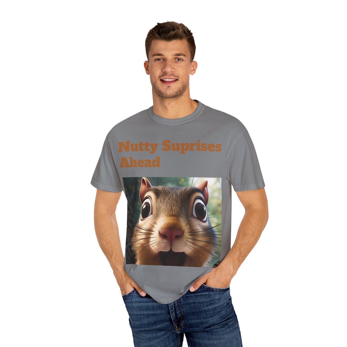 Nutty Surprises Ahead T-Shirt | Funny Animal Tee, Gift for Nature Lovers, Casual Wear, Birthday Present, Unique Graphic Shirt