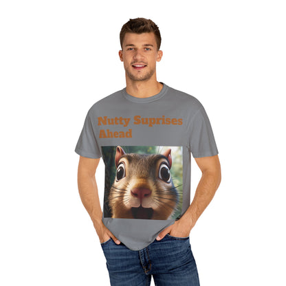 Nutty Surprises Ahead T-Shirt | Funny Animal Tee, Gift for Nature Lovers, Casual Wear, Birthday Present, Unique Graphic Shirt