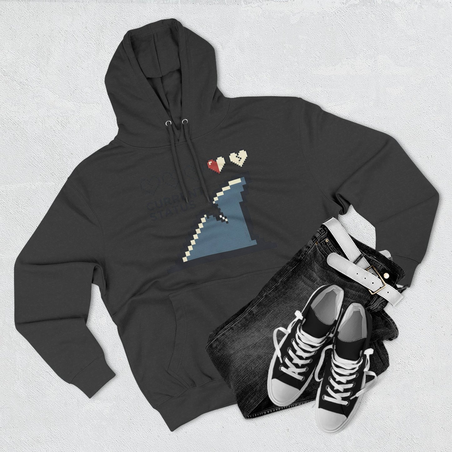 Hoodie — Pixel Wave "Current Status" Gamer Hoodie