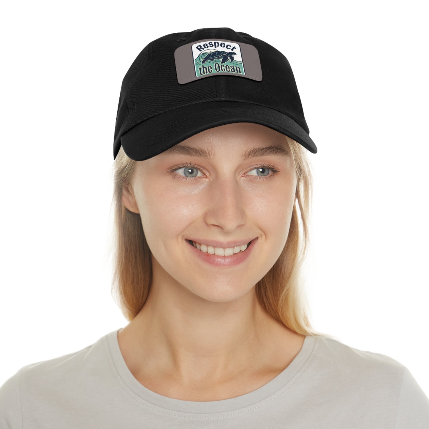 Respect the Ocean Leather Patch Dad Hat