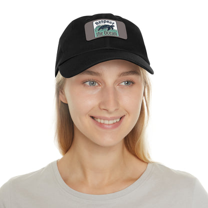 Respect the Ocean Leather Patch Dad Hat