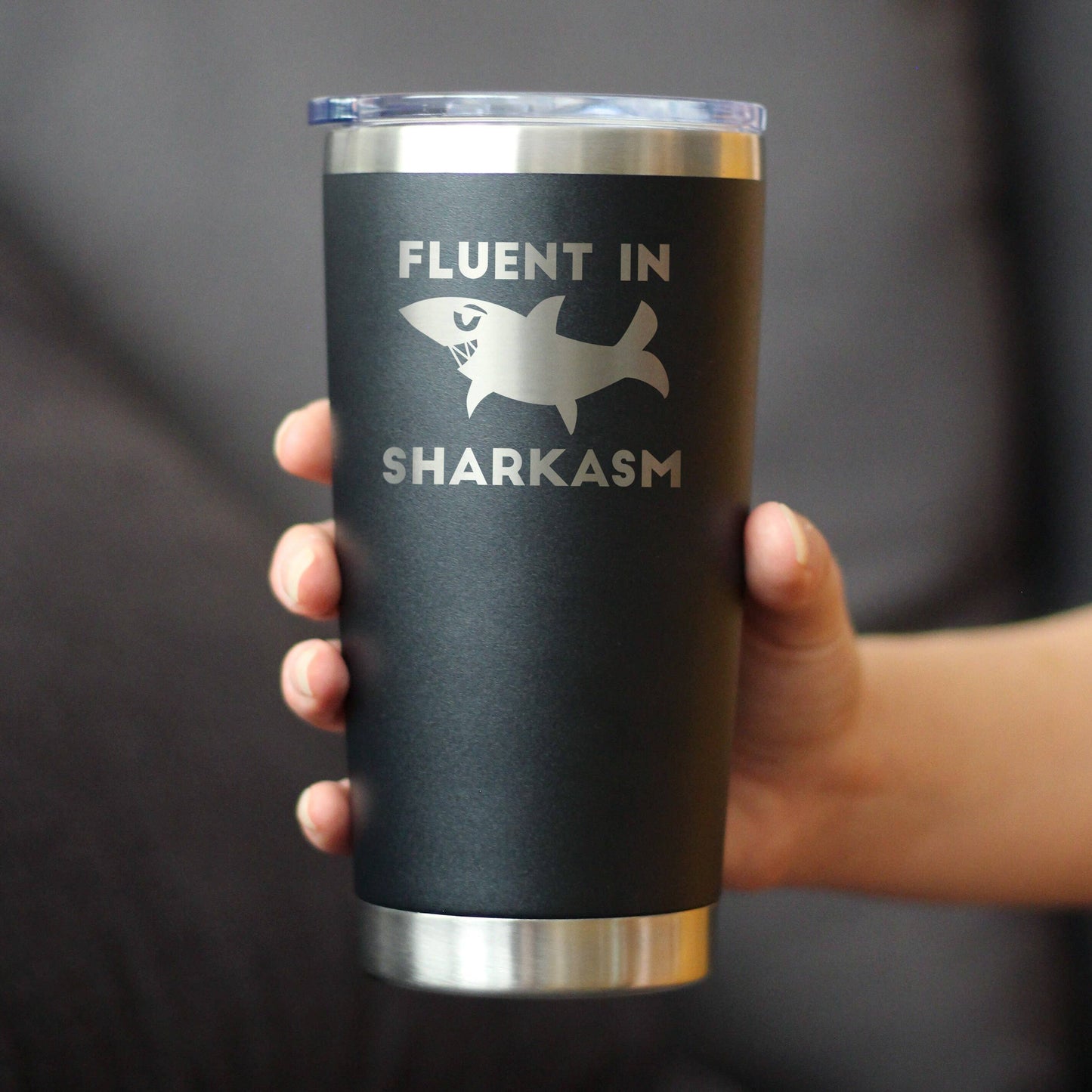 Sharkasm Insulated Travel Tumbler - Funny Shark Gifts