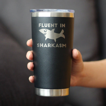 Sharkasm Insulated Travel Tumbler - Funny Shark Gifts