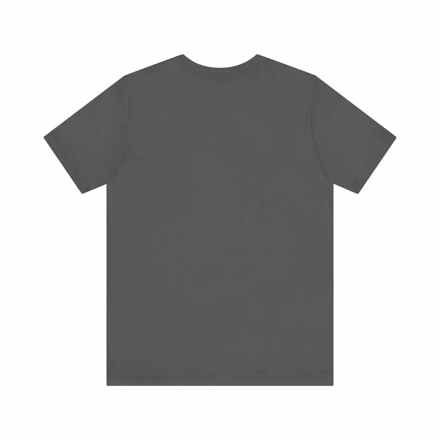 Unisex jersey short sleeve tee in dark color, featuring a crew neckline and ribbed knit collars for classic style.