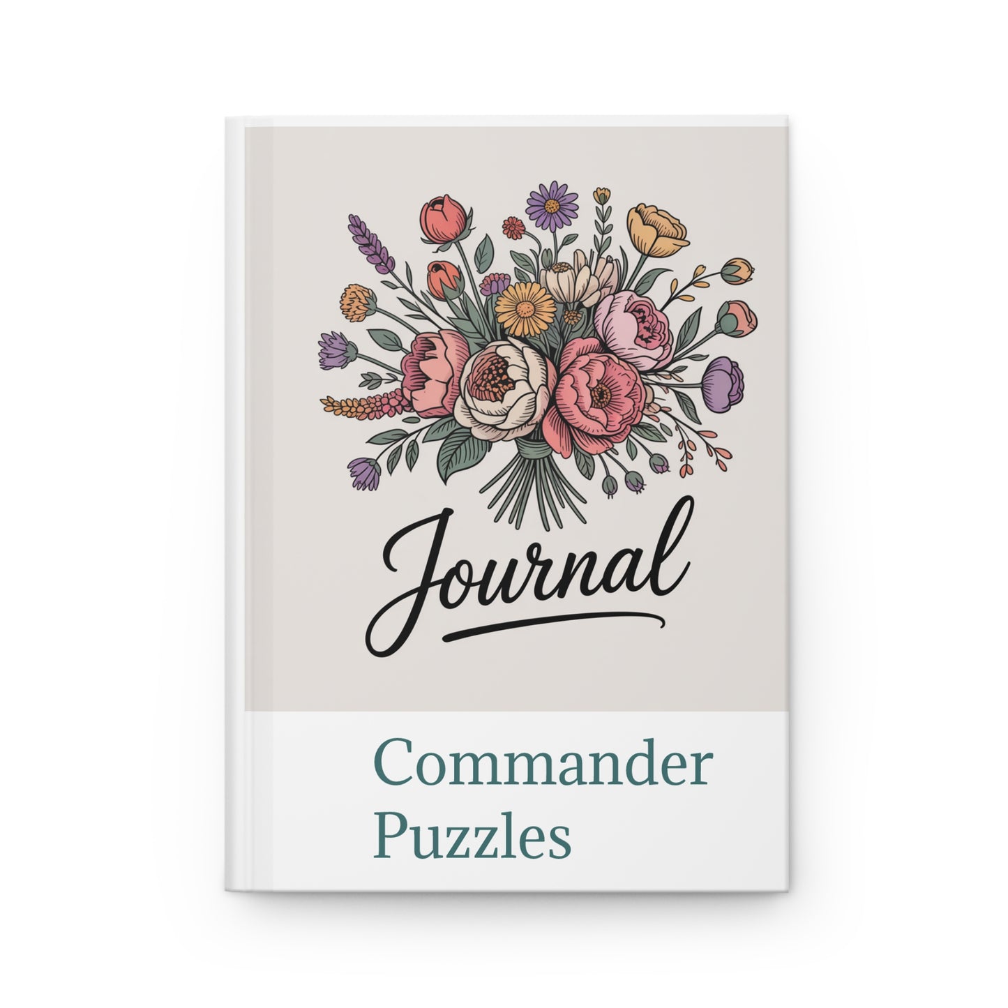 Hardcover Journal Notebook — Floral Design for Puzzle Lovers & Commanders