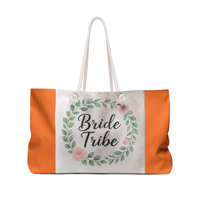 Bridal Weekender Bag - Bride Tribe Tote for Weddings, Gift for Bride, Bachelorette Party Essentials, Travel Bag, Floral Design