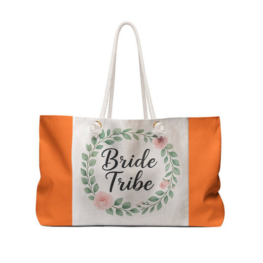 Bridal Weekender Bag - Bride Tribe Tote for Weddings, Gift for Bride, Bachelorette Party Essentials, Travel Bag, Floral Design