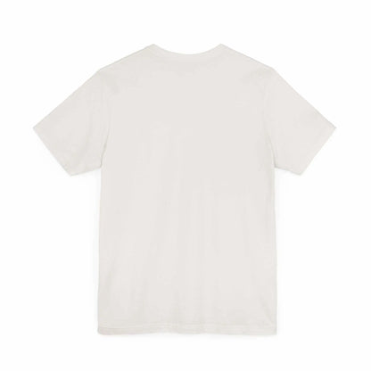 Unisex jersey short sleeve tee in soft cotton, crew neck, back view.