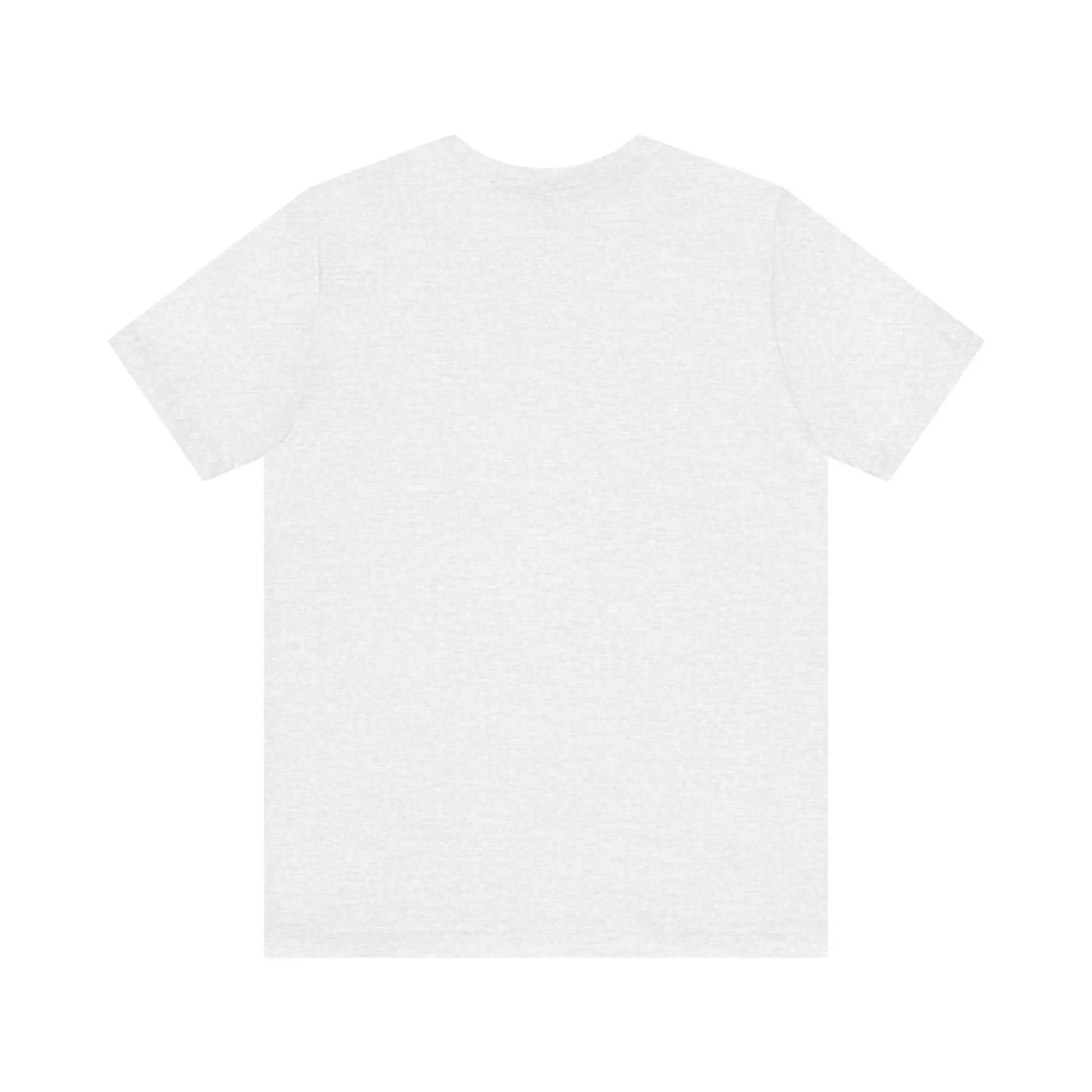 Unisex Jersey Short Sleeve Tee in white, back view, classic fit, soft cotton fabric.