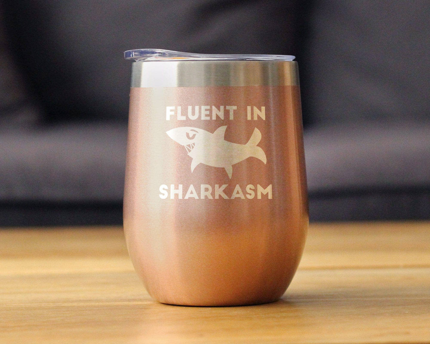 Sharkasm Insulated Wine Tumbler - Funny Shark Gifts
