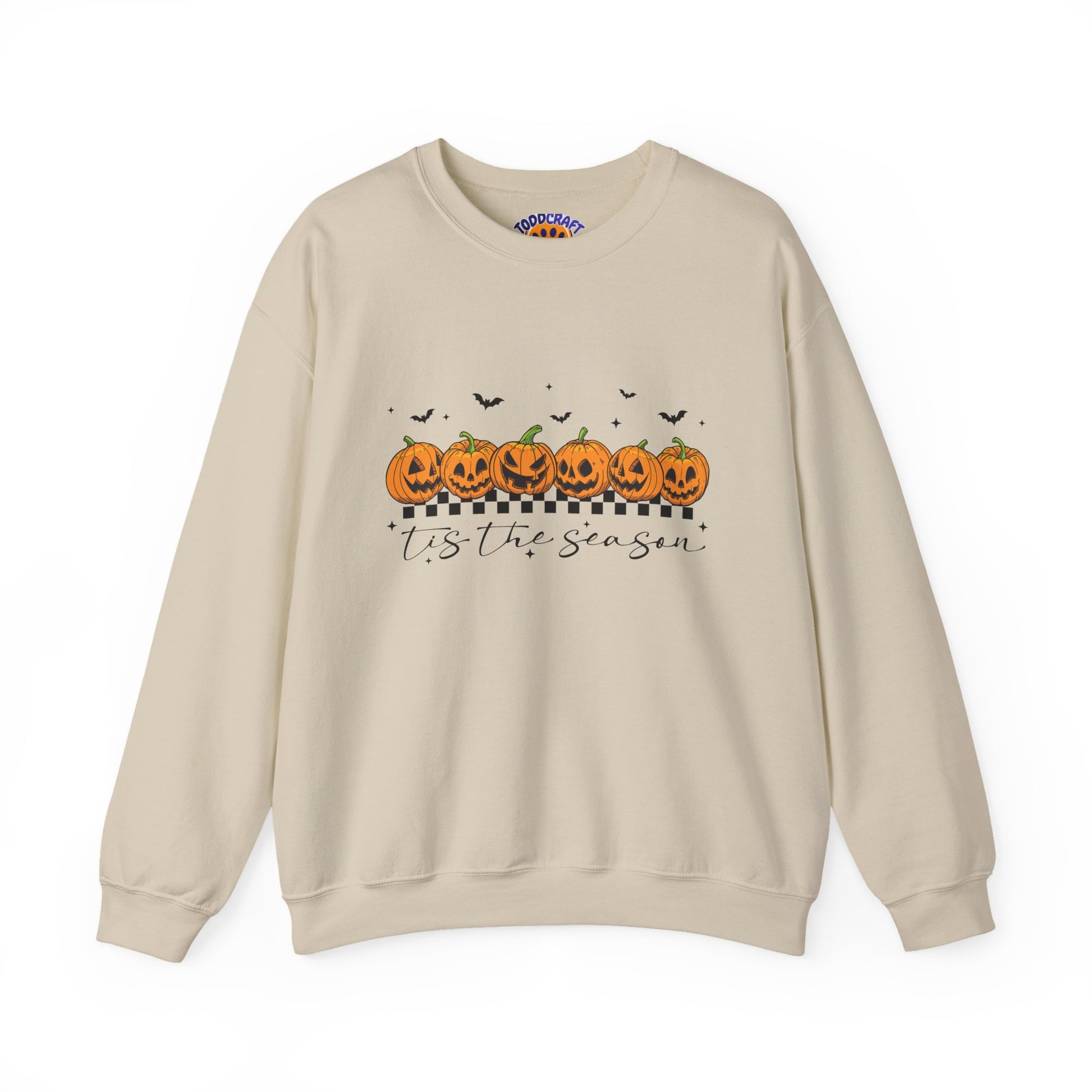 Halloween Pumpkin Crewneck Sweatshirt, Cozy Fall Sweatshirt, Unisex Halloween Apparel, Pumpkin Lover Gift, Spooky Season Clothing - Toddcraft