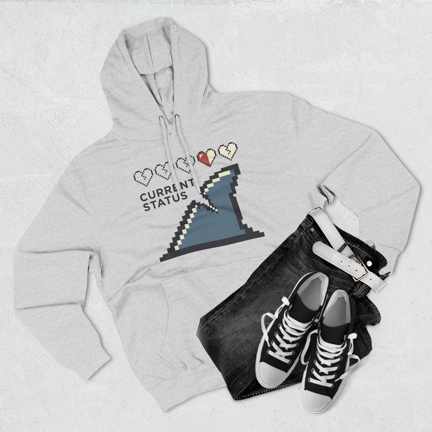 Hoodie — Pixel Wave "Current Status" Gamer Hoodie