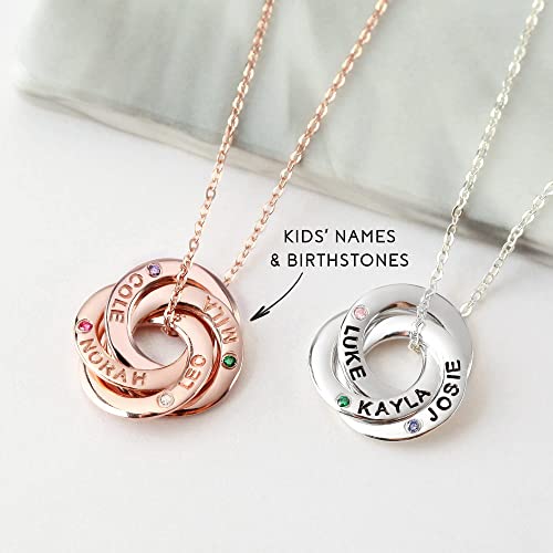 Mom Necklace With Kids Names Birthstones, Children Birthstone Jewelry - Toddcraft
