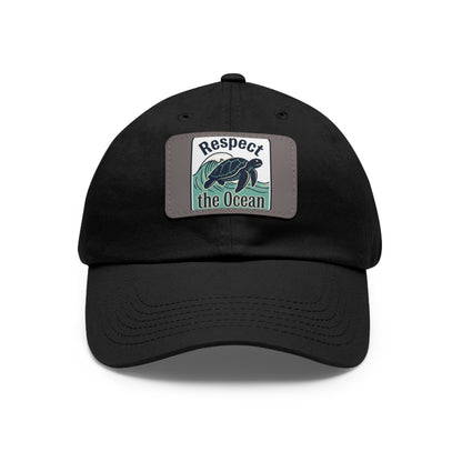 Respect the Ocean Leather Patch Dad Hat