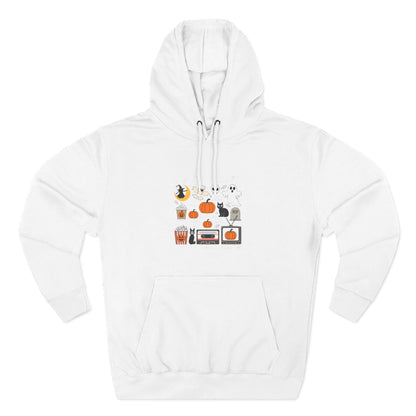Halloween Three-Panel Fleece Hoodie, Cozy Fall Apparel, Spooky Season Sweatshirt, Ghostly Hoodie, Pumpkin Outfit - Toddcraft