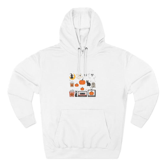 Halloween Three-Panel Fleece Hoodie, Cozy Fall Apparel, Spooky Season Sweatshirt, Ghostly Hoodie, Pumpkin Outfit - Toddcraft