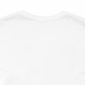 Unisex Jersey Short Sleeve Tee with ribbed knit collar in soft white cotton.