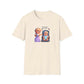 Unisex softstyle t-shirt with durable ribbed collar and twill tape, featuring a playful print.