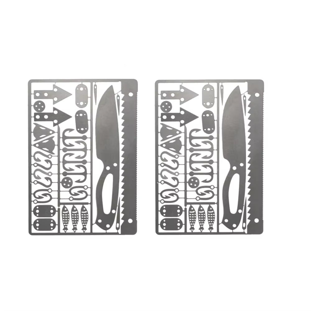 Outdoor EDC Stainless Steel Fishing Hook Card Portable Fishing Multifunctional Survival Tool Card for Camping Survival