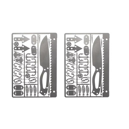 Outdoor EDC Stainless Steel Fishing Hook Card Portable Fishing Multifunctional Survival Tool Card for Camping Survival