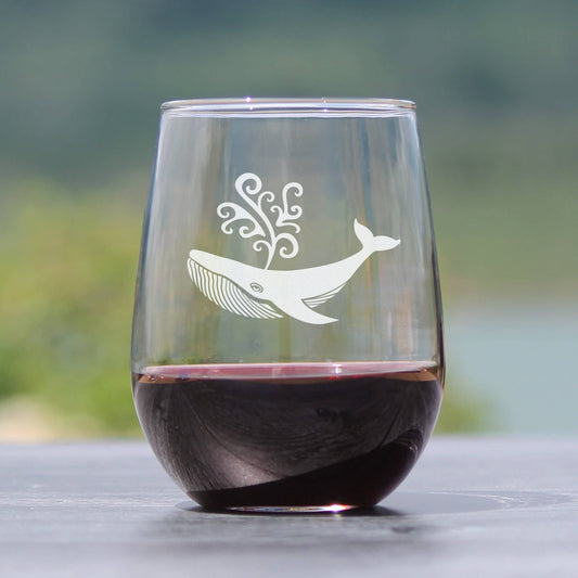 Whale Stemless Wine Glass - Ocean Beach Gifts and Decor
