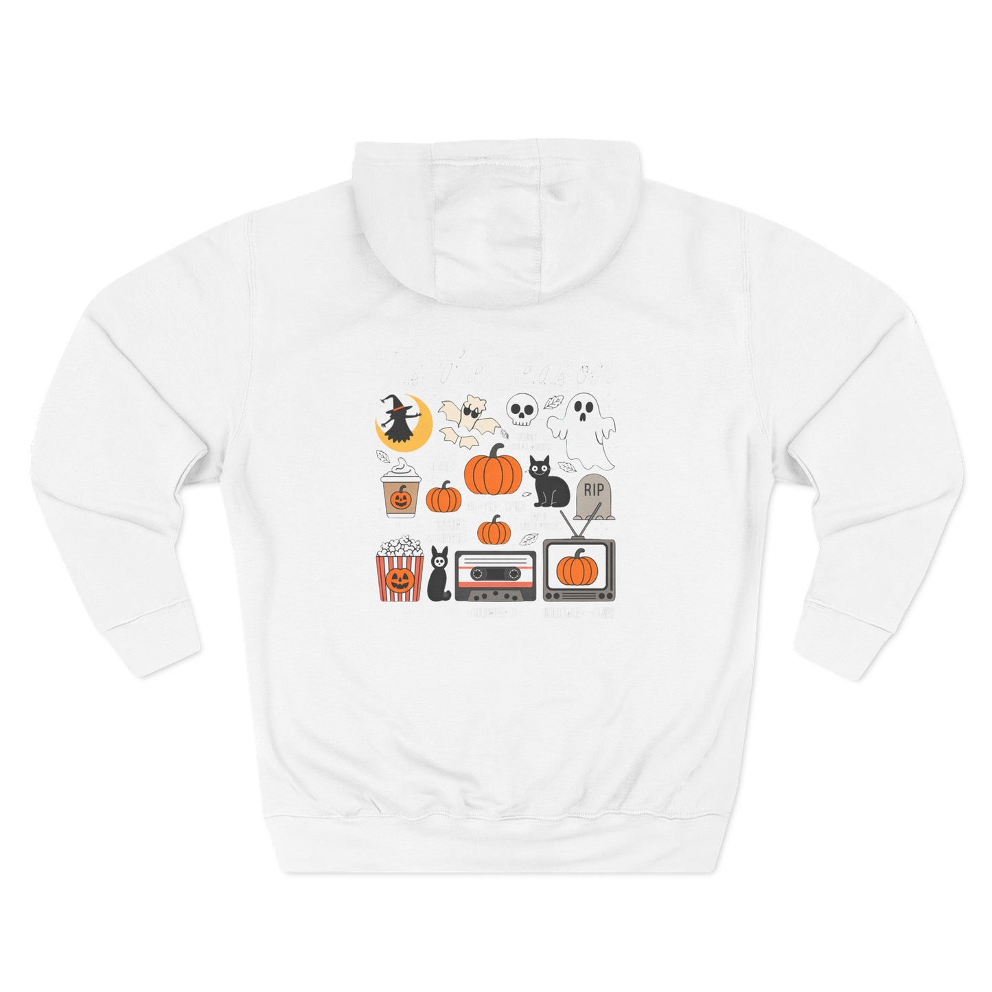 Halloween Three-Panel Fleece Hoodie, Cozy Fall Apparel, Spooky Season Sweatshirt, Ghostly Hoodie, Pumpkin Outfit - Toddcraft