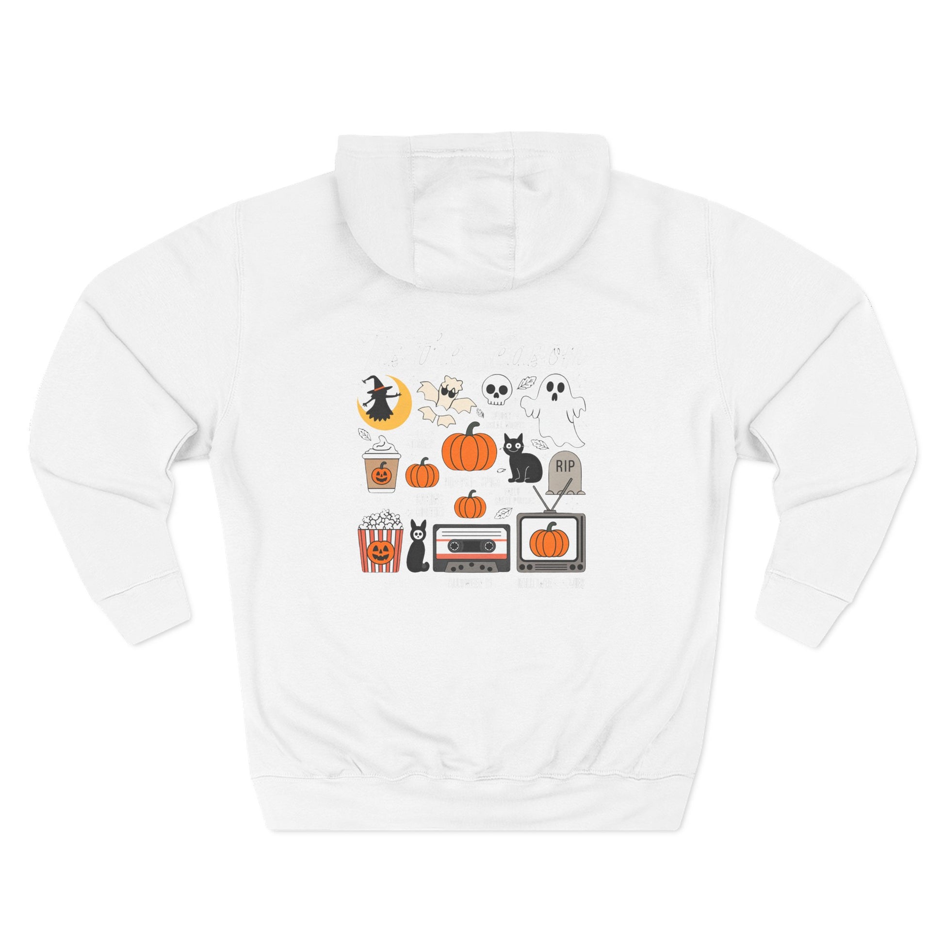 Halloween Three-Panel Fleece Hoodie, Cozy Fall Apparel, Spooky Season Sweatshirt, Ghostly Hoodie, Pumpkin Outfit - Toddcraft