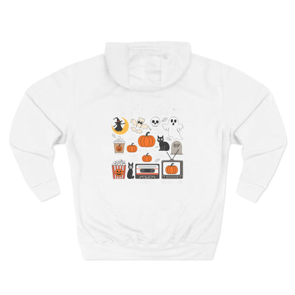 Halloween Three-Panel Fleece Hoodie, Cozy Fall Apparel, Spooky Season Sweatshirt, Ghostly Hoodie, Pumpkin Outfit - Toddcraft