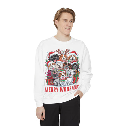Festive Dog Sweatshirt, Merry Woofmas Sweatshirt, Unisex Holiday Clothing, Dog Lover Gift, Christmas Sweater, Cozy Winter Apparel
