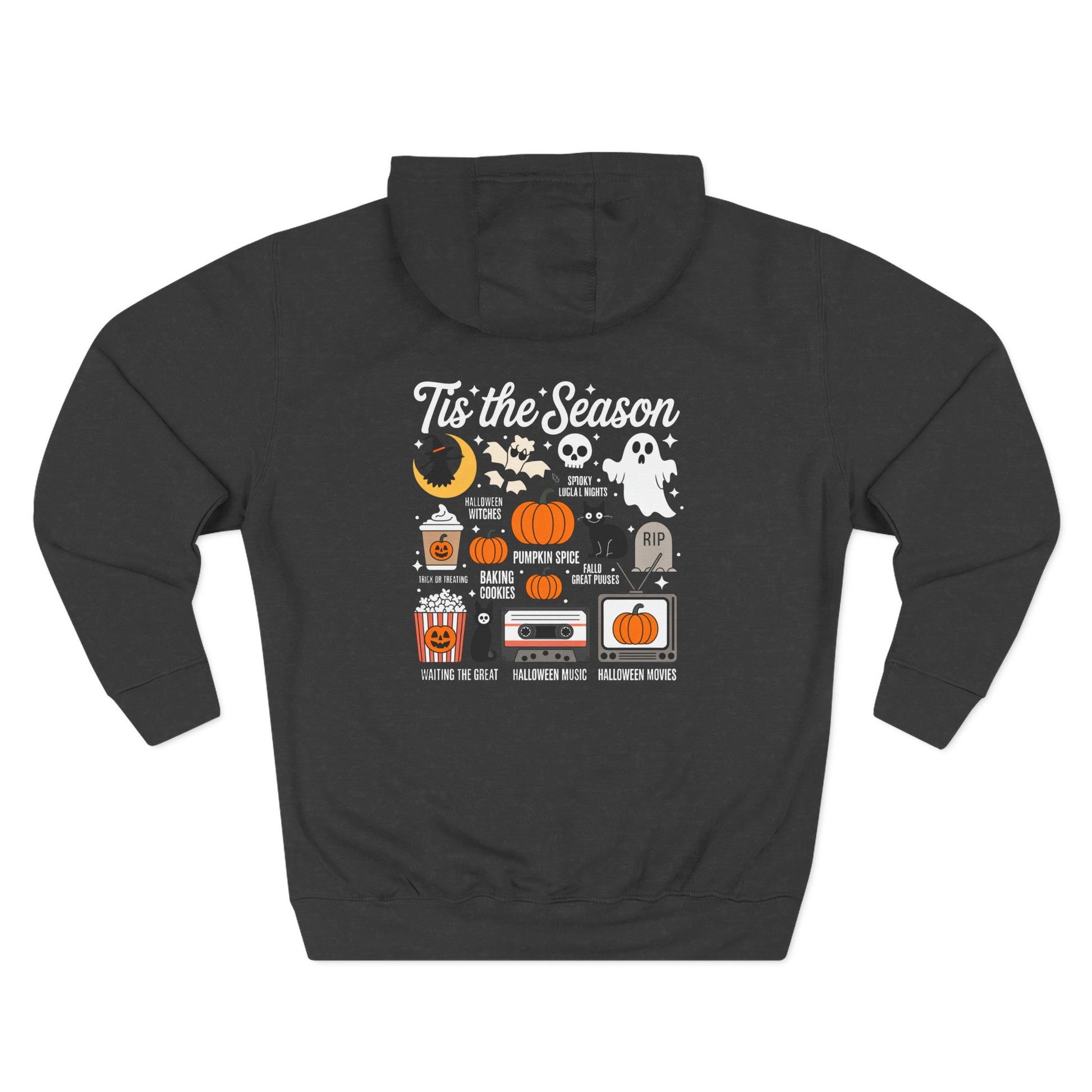 Halloween Three-Panel Fleece Hoodie, Cozy Fall Apparel, Spooky Season Sweatshirt, Ghostly Hoodie, Pumpkin Outfit - Toddcraft