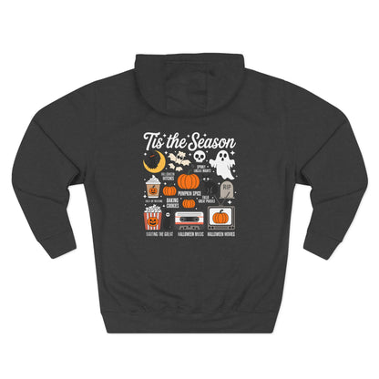 Halloween Three-Panel Fleece Hoodie, Cozy Fall Apparel, Spooky Season Sweatshirt, Ghostly Hoodie, Pumpkin Outfit - Toddcraft