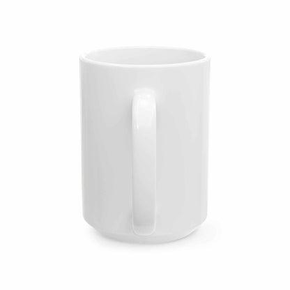 Majestic Wolf Ceramic Mug, glossy finish, C-handle, available in 11oz and 15oz sizes.