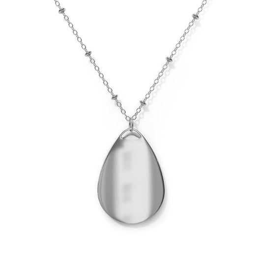 Personalized Oval Necklace - Custom Engraved Name Pendant