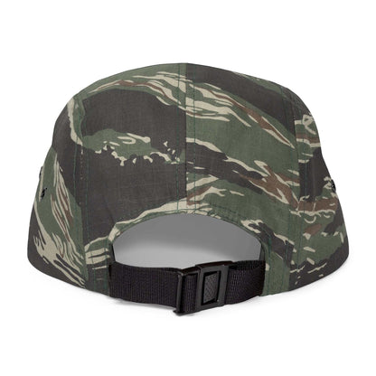 Dog Lovers 5 Panel Cap with "Life's Better with Dogs" Embroidery, Adjustable Strap, 100% Cotton, Back View.