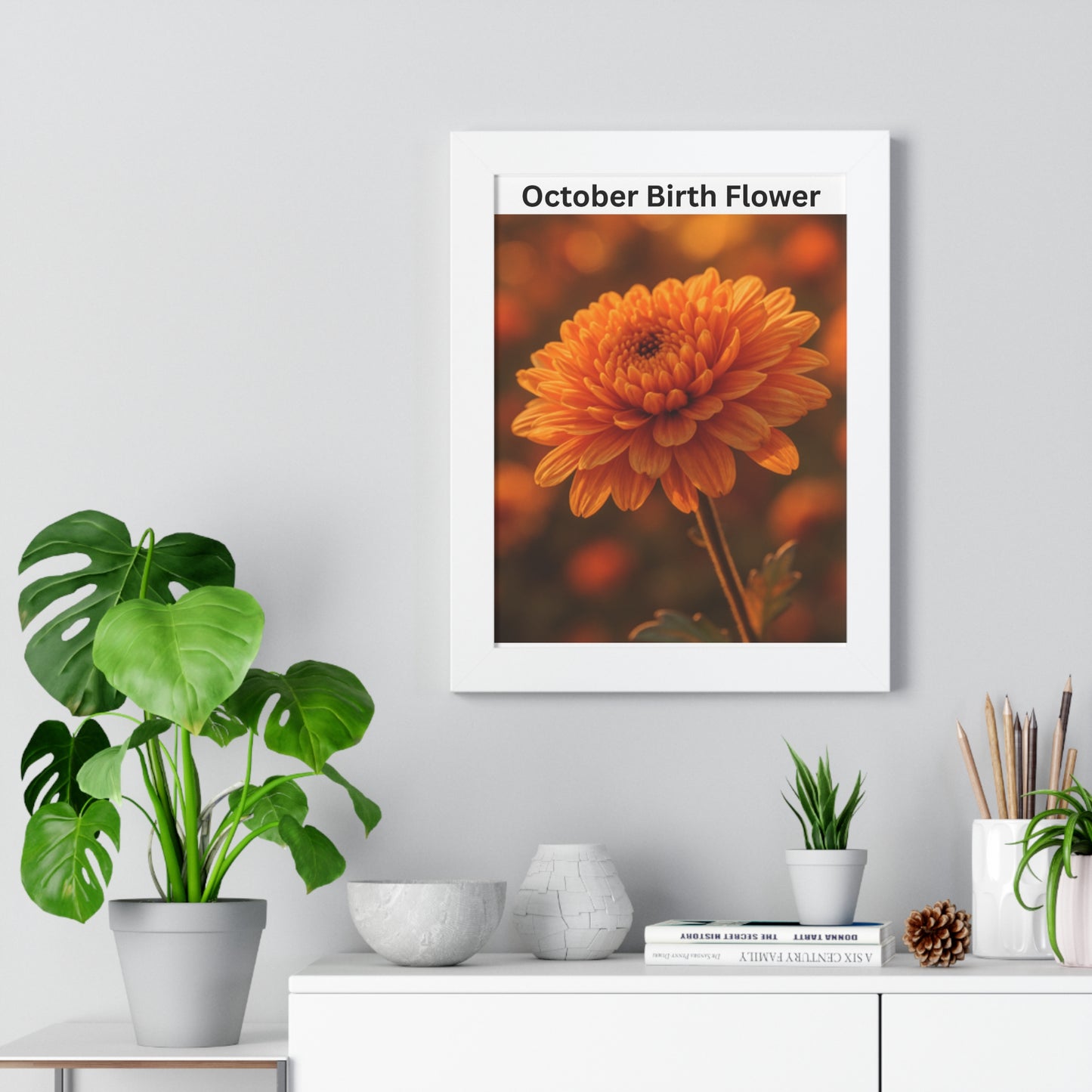 October Birth Flower Framed Poster - Floral Wall Art