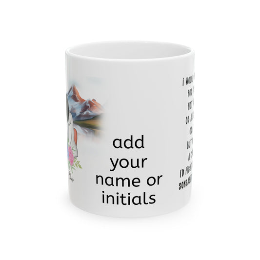 Personalized Inspirational Ceramic Mug, Custom Coffee Cup, Motivational Drinkware, Unique Gift for Her, Name or Initials Edition