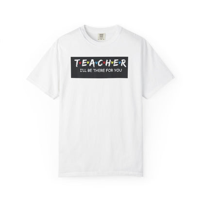 Unisex garment-dyed t-shirt with graphic text, made from 100% ring-spun cotton for comfort and durability.