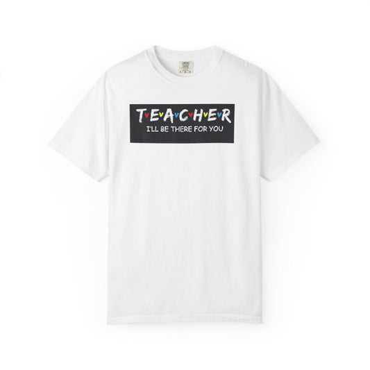 Unisex garment-dyed t-shirt with graphic text, made from 100% ring-spun cotton for comfort and durability.