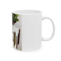 Ceramic mug with glossy finish, vibrant colors, perfect for cat lovers and gift-giving.