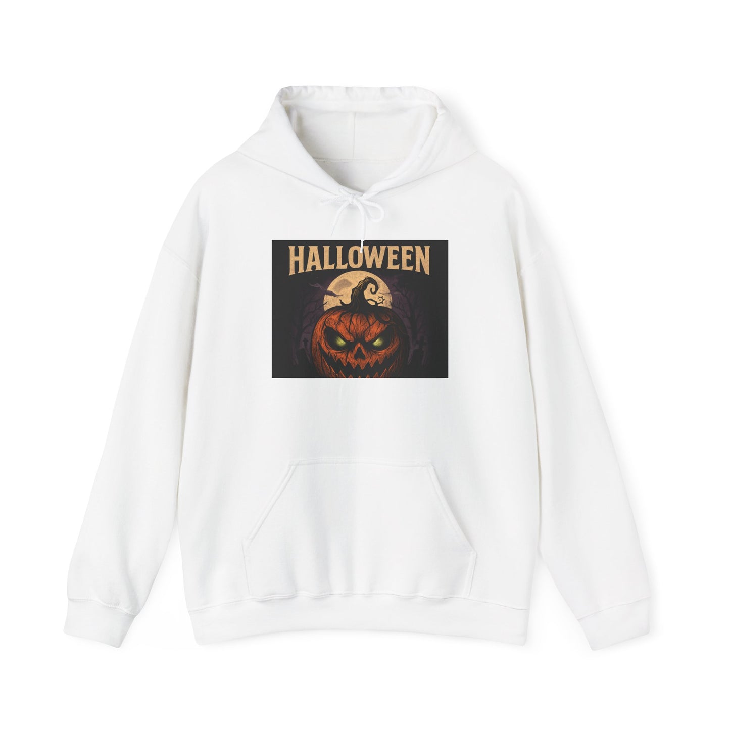 Halloween Jack-O'-Lantern Hoodie — Vintage Scary Pumpkin Pullover