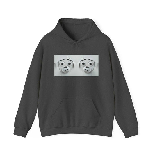 Sarcastic Dog Face 3D Hoodie with kangaroo pocket and matching drawstring.