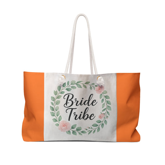 Bridal Weekender Bag - Bride Tribe Tote for Weddings, Gift for Bride, Bachelorette Party Essentials, Travel Bag, Floral Design
