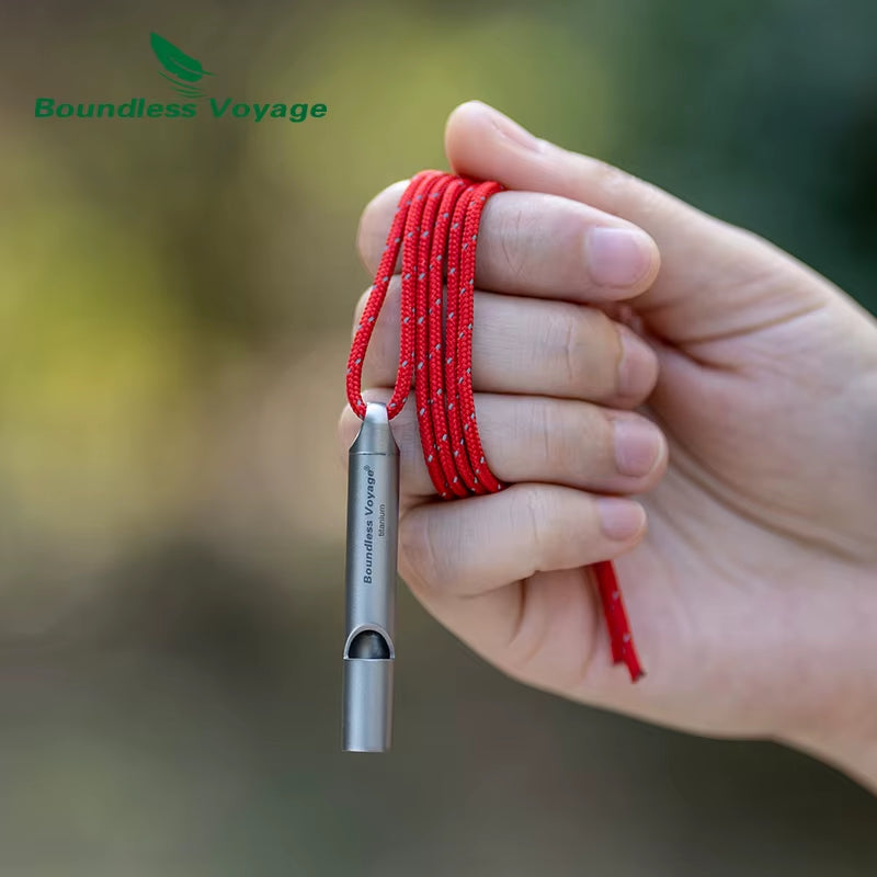 Titanium Emergency Whistle Camping Signal Whistle Hiking Coaches Training Sports Keychain Whistle Ti9014O