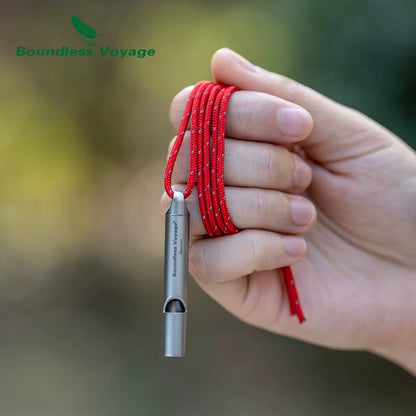 Titanium Emergency Whistle Camping Signal Whistle Hiking Coaches Training Sports Keychain Whistle Ti9014O